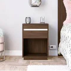 VILLA HOGAR - Velador Penny con bandeja y 1 cajón -