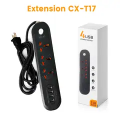 SEISA - Extensión Toma Corriente 3 Power Socket + 3 Usb + 1 Type C