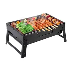 INSPIRA - Parrilla a Carbón Plegable Portátil Picnic Jardín Terraza Cuadrada