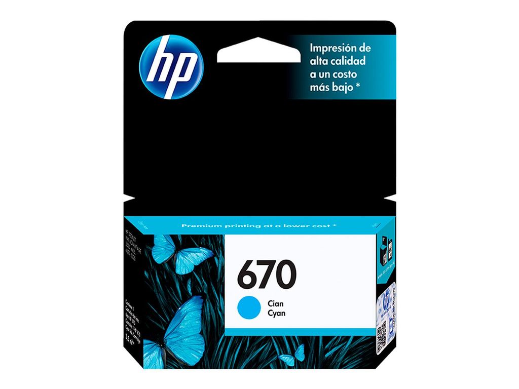 Cartucho Tinta 670 Cian Deskjet Ink Advantage 3525