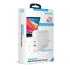 NAZTECH - CARGADOR SPEEDMAX 68W PD GaN WALL CHARGER