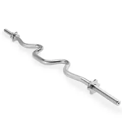 ALPHA GYM - Barra W para pesas y discos Gym Barra importada Seguros