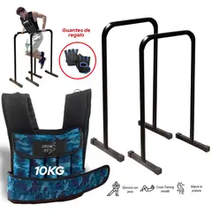 HOLGU - Barra paralelas Chaleco 10kg guantes