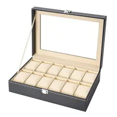 GENERICO - Organizador de Reloj Color Negro Capacidad para 12 Relojes