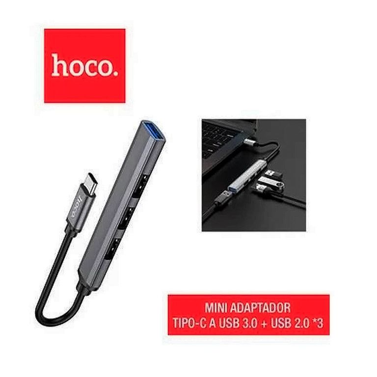 Adaptador Multipuerto Tipo-C a USB 4 en 1 para Portátiles Laptop