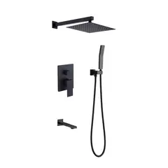 XM - MEZCLADORA PARA BAÑO Y TINA NEGRO CUADRADO MT304- 010D701