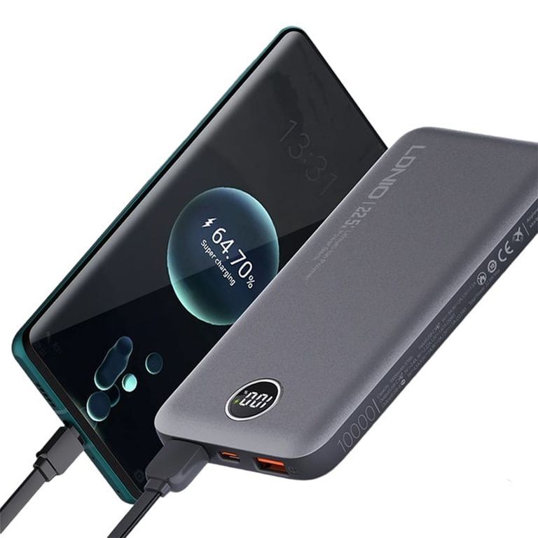 Power Bank PQ10, 10000 Mah 22.5w, con pantalla Digital Led-Grey