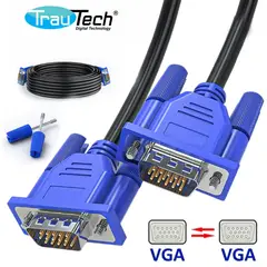 TRAUTECH - Cable VGA 10 Metros 15 Pines Doble Filtro PVC