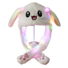 GENERICO - Gorro de peluche con diseño de orejas brillantes con luces LED
