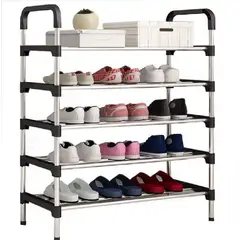 OTTOWARE - Zapatera de Aluminio con Bordes Negros de 5 Niveles