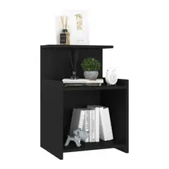 VENTITAS HOME - Mesa de Noche Velador Moscú Color Negro