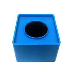 GENERICO - Cubo para microfono reportero entrevista azul acrilico