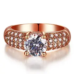 LA TIENDA 88 JOYAS Y ACCESORIOS - La Tienda 88 - Anillo De Compromiso Mujer Enchapado Oro 18k - Rosa