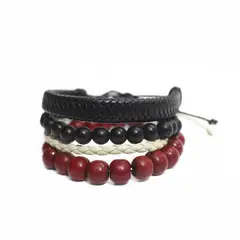 MANYA - Set de 4 Pulseras De Hombre Regulable -