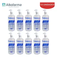 ALKOFARMA - Alcohol en gel 70° 1 litro ALKOFARMA. Pack 10 unidades