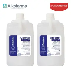 ALKOFARMA - Alcohol líquido medicinal 70° galón ALKOFARMA. Pack 2 galoneras