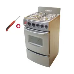 FADIC - COCINA 4 HORNILLAS CON HORNO Y RESPALDAR GRIS MODELO SAMI "20 + ENCENDEDOR DE COCINA