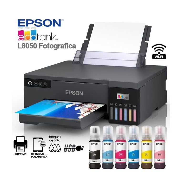 Impresora FOTOGRAFICA L8050 A4 Rotula Cd Dvd Impresora Pvc WIFI