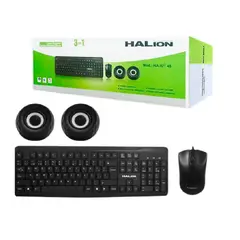 HALION - Combo Kit 3 En 1 Teclado Mouse Y Parlantes Usb Ha-kit45