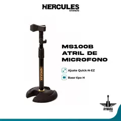 HERCULES - MS100B ATRIL DE MICROFONO BASE H CLIP EZ