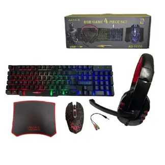 GENERICO - AOAS 4 en 1 Mouse + Teclado + Mouse Pad + Audifono