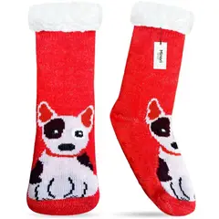 MINARI - Medias Térmicas Carnero Antideslizantes Doble Forro Perrito RJ G2339