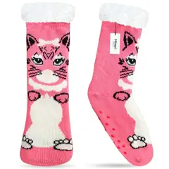 MINARI - Medias Térmicas de Carnero Antideslizantes Doble Forro Gatito RS G2339