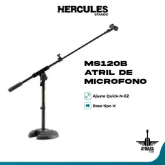 HERCULES - MS120B STAND BASE H CBOOM Y EZ MIC CLIP MICROFONO