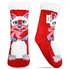 MINARI - Medias Térmicas de Carnero Antideslizantes Doble Forro Gatito RJ G2339