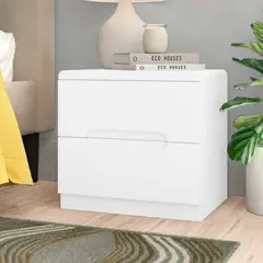 VENTITAS HOME - Velador Shannel 2 Cajones Color Blanco