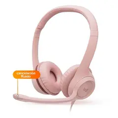 LOGITECH - Audifono Usb H390 Pink rose Microfono Cableado Rosado