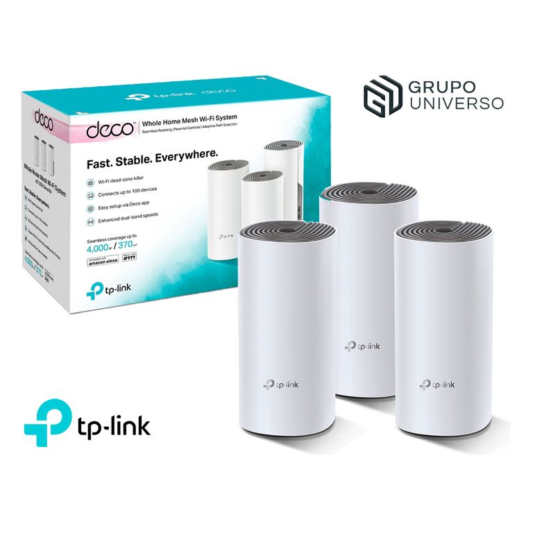 Mesh Deco E4 3 Pack TP-Link AC1200 100Mbps Wi-Fi 5 GHz 2.4 GHz
