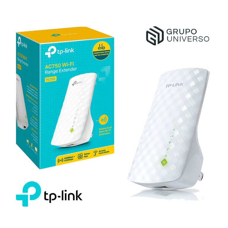 Extensor De Señal RE200 TP-Link Wi-fi 5 GHz 2.4 GHz AC750