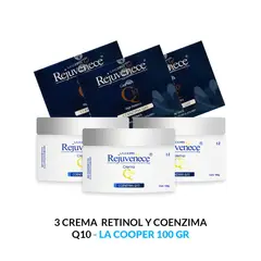 GENERICO - 3 Rejuvenece Plus Crema Q10 Retinol y Coenzima 100 Gramos