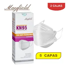 MAYFIELD - Mascarilla KN95 Fish 3D blanco caja*20und 5 capas. Pack 2 cajas