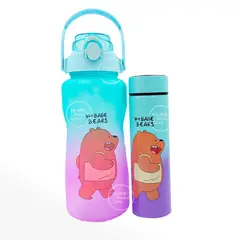 GENERICO - TOMATODO 2 LITROS MAS TERMO DIGITAL 500 ML COLOR CELESTE Y LILA