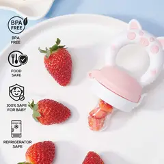 BABYKISS - CHUPON ALIMENTADOR PARA BEBE DE SILICONA SIN BPA ROSA