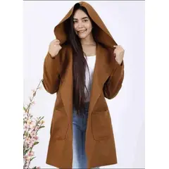 GENERICO - Chaqueta Larga Casual Con Capucha Y Bolsillos