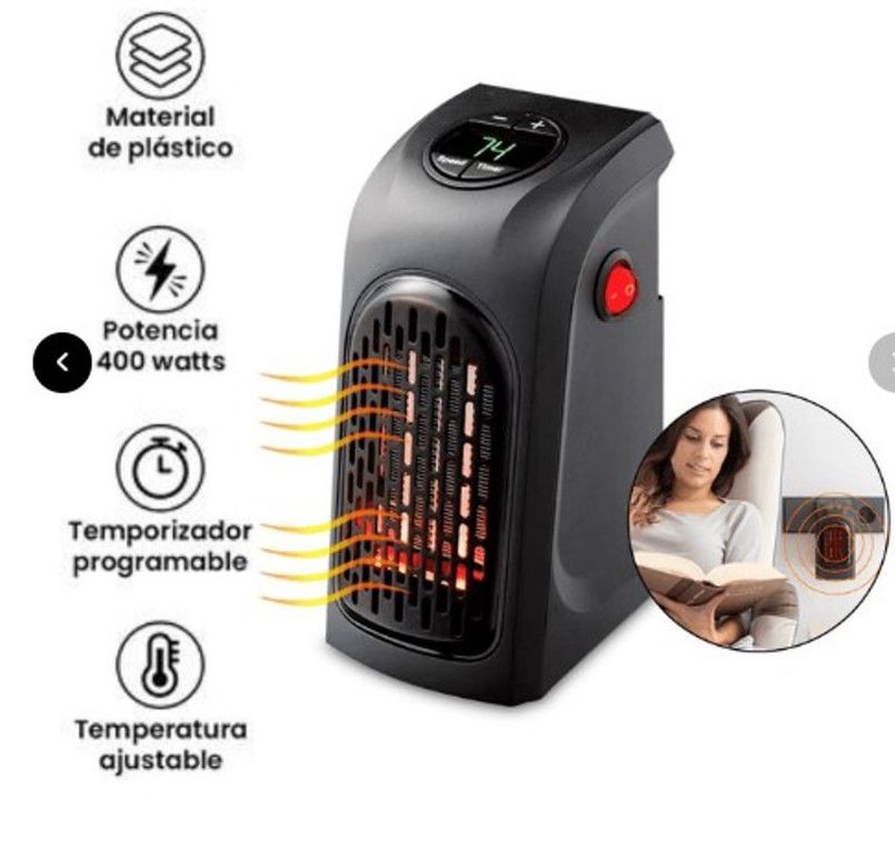 Calefactor Portatil Pared Digital Temperatura