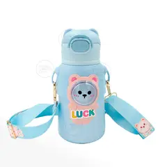 GENERICO - TERMO KAWAI 3D DE ANIMALITOS CON CORREA SIN BPA 520 ML - CELESTE