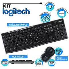 LOGITECH - Kit Inalámbrico Teclado y Mouse Mk270