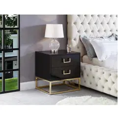 VENTITAS HOME - Velador Deluxe Denmark Negro y Dorado