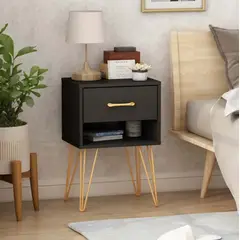 VENTITAS HOME - Velador Minimalista Robin Negro