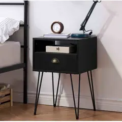 VENTITAS HOME - Velador Minimalista Amanda Negro