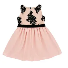 VALU MODA INFANTIL - Vestido de Gala Melón con Negro