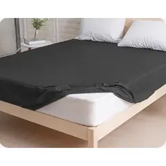 GENERICO - Protector de colchón Talla Queen -Funda protectora con elástico- Negro