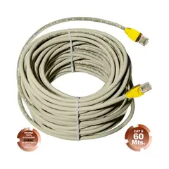 SATRA - Cable red internet utp cat6 de 60mts gris armado de cobre