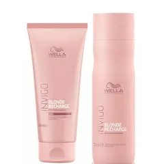 WELLA - Shampoo 250ml + Acondicionador Rubio Invigo Blonde Recharge