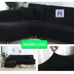 GENERICO - Fundas de sillones set Spandex 3-2 color negro Liso