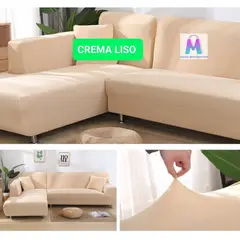 GENERICO - Set Forros Spandex 3-2 color Crema Liso
